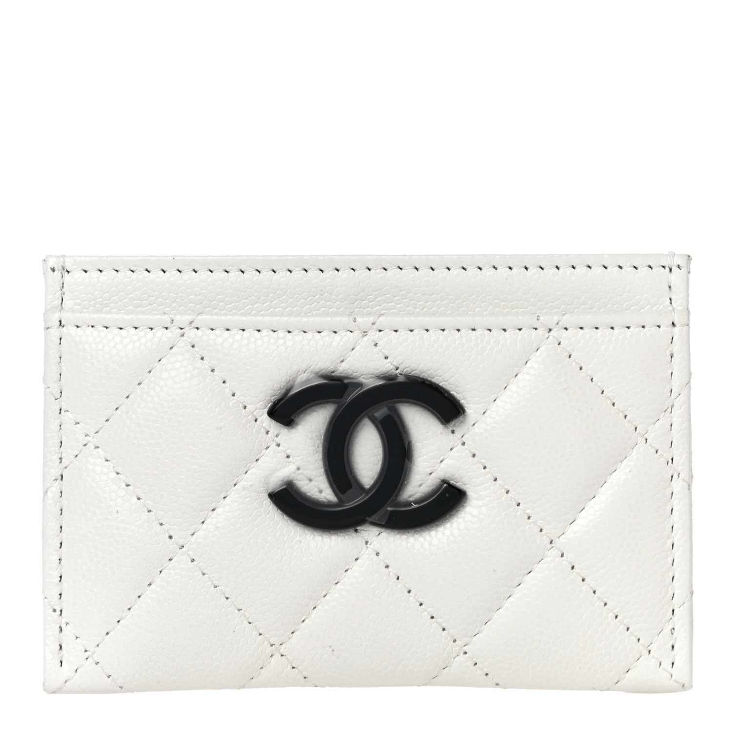 Chanel Caviar Quilted My Everything Card Holder White Black 1 of 12