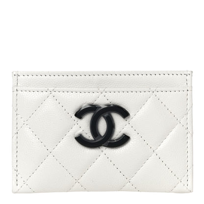 Chanel Caviar Quilted My Everything Card Holder White Black 1 of 12