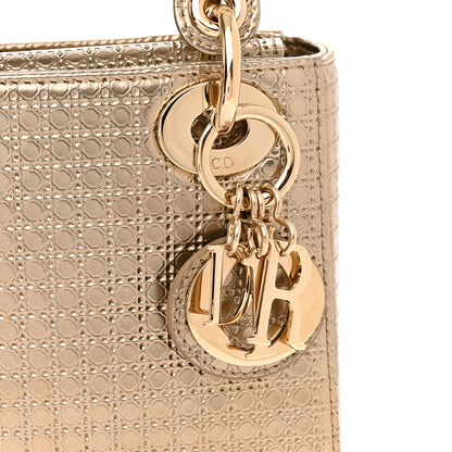 Christian Dior Metallic Patent Micro-Cannage Mini Lady Dior Champagne 7 of 10