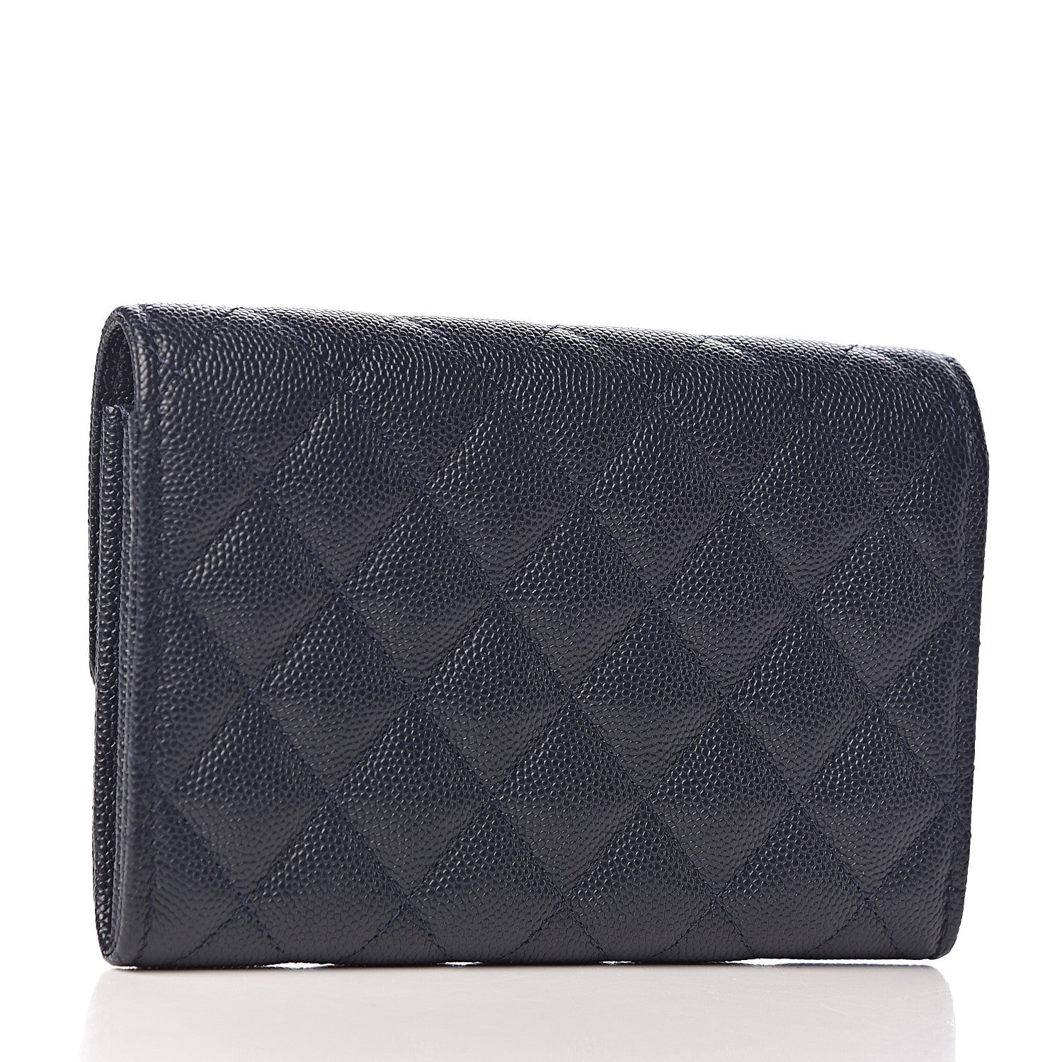 Chanel Caviar Quilted Medium Flap Wallet Navy 3 of 9