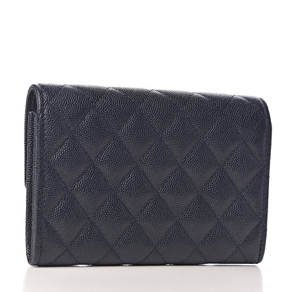 Chanel Caviar Quilted Medium Flap Wallet Navy 3 of 9