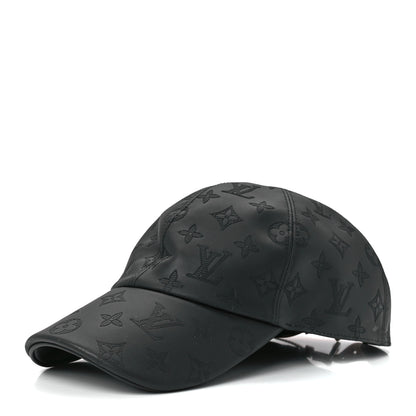 Louis Vuitton Calfskin Monogram Shadow Baseball Cap 60 Black 1 of 7