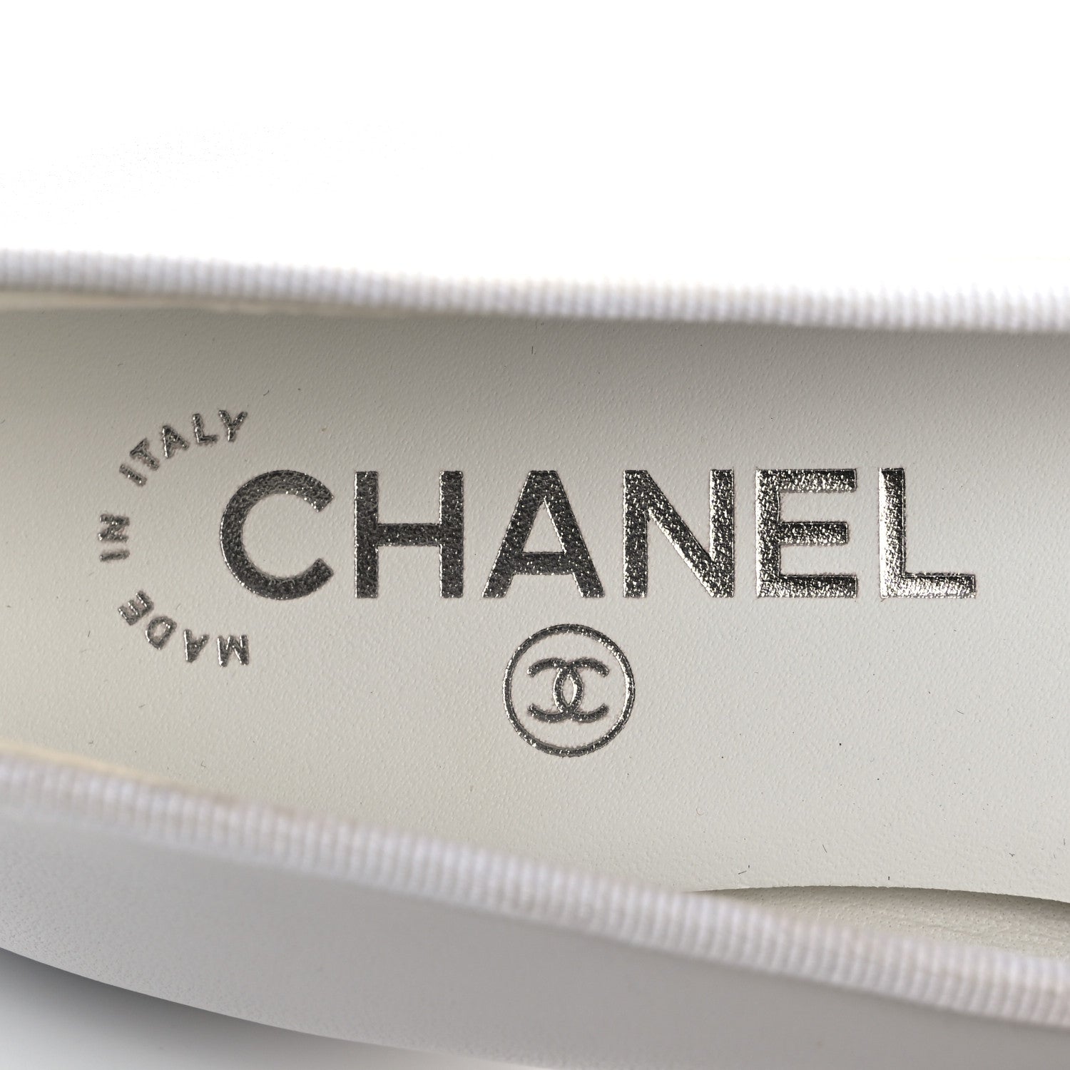 Chanel Lambskin Cap Toe CC Ballerina Flats 39 White Black 7 of 13
