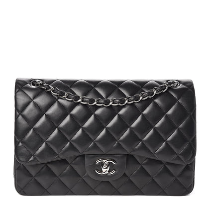 Chanel Lambskin Quilted Jumbo Double Flap Black 1 of 18