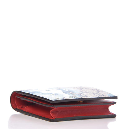 Gucci GG Supreme Monogram Blooms Card Case Wallet Beige Blue Navy Hibiscus Red 4 of 8