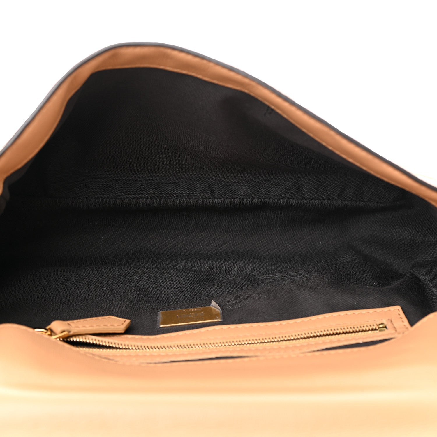 Fendi Nappa FF 1974 Embossed Baguette Miele Scuro 5 of 11