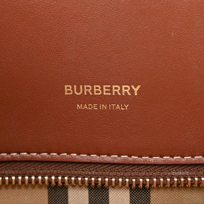 Burberry Calfskin Vintage Check Small Two Handle Title Bag Black 6 of 11