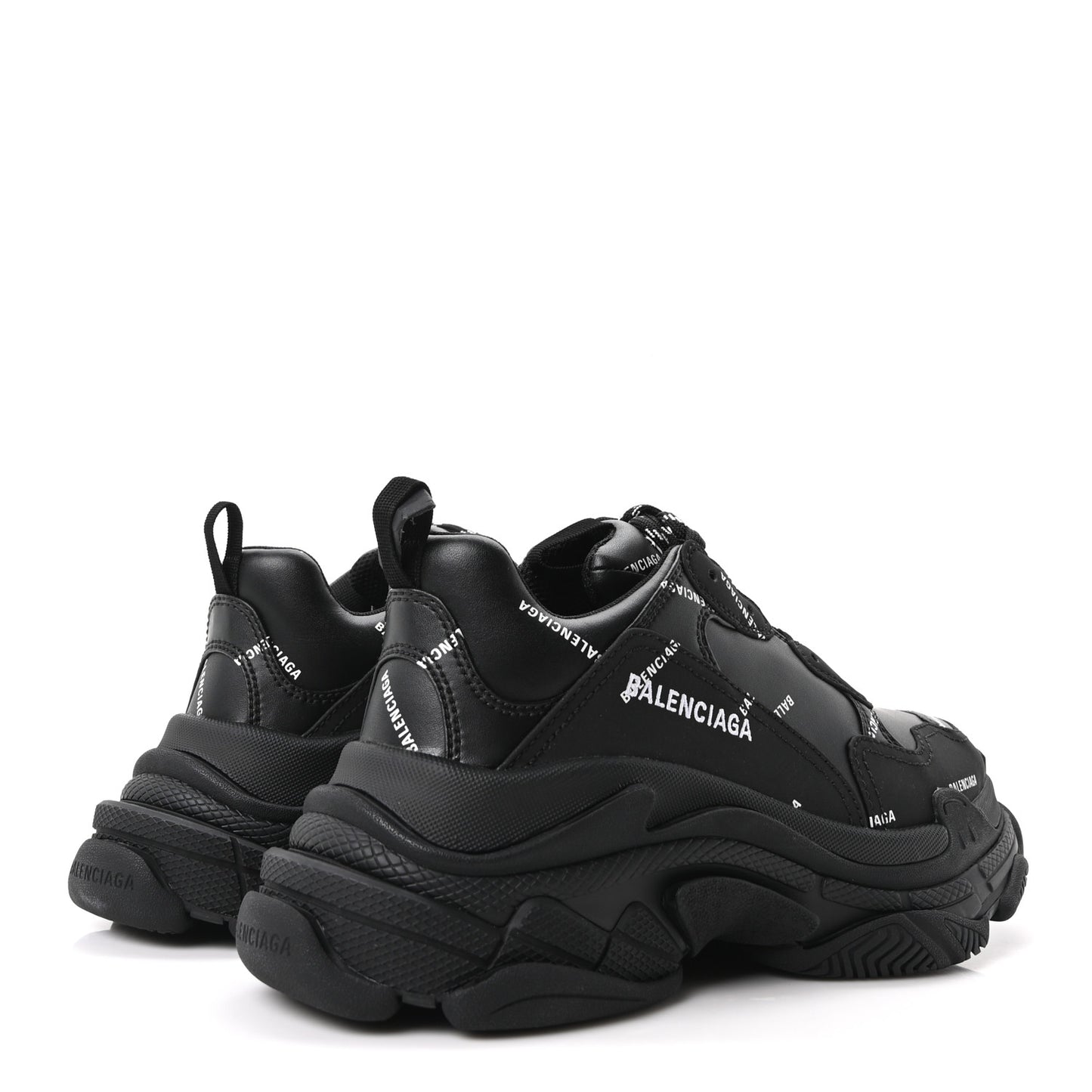 Technical Fabric Allover Logo Mens Triple S Sneakers 40 Black White