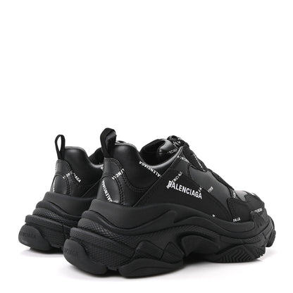 Balenciaga Technical Fabric Allover Logo Mens Triple S Sneakers 40 Black White 5 of 10