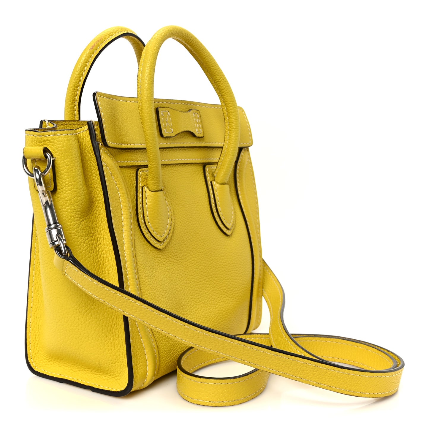 Drummed Calfskin Nano Luggage Citron