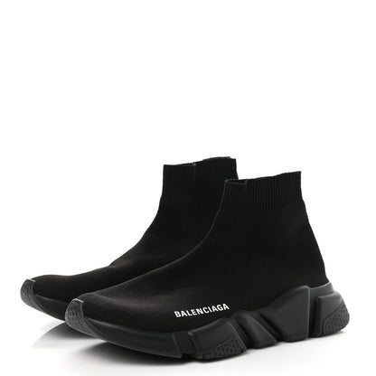 Balenciaga Laminated Knit Womens Speed Sneakers 38 Black 3 of 9