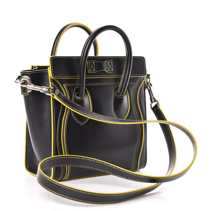 Celine Satin Calfskin Nano Debossed Luggage Black 3 of 11