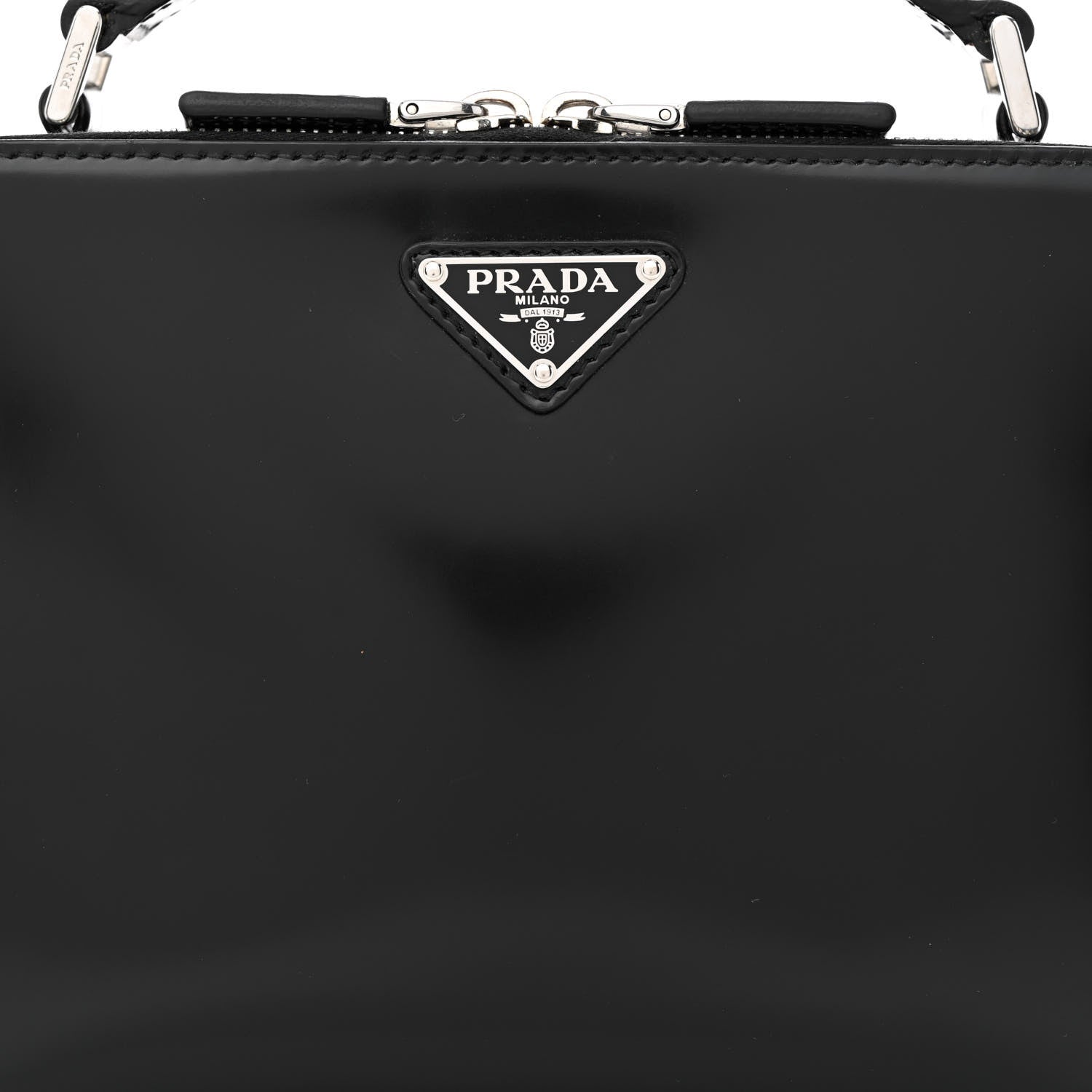 Prada Spazzolato Medium Brique Crossbody Bag Black 10 of 14
