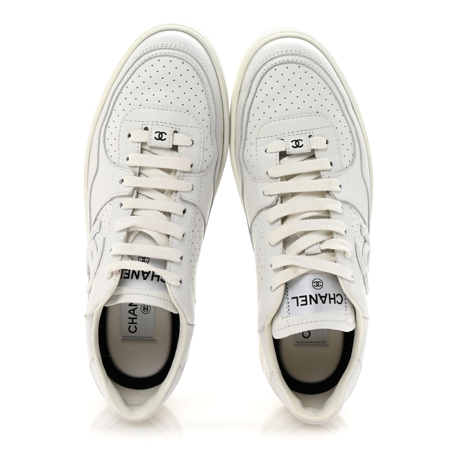 Chanel Calfskin CC Womens Sneakers 39 White 2 of 10