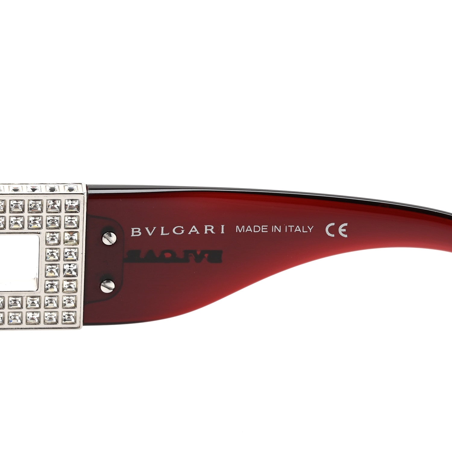 Bulgari Crystal Square 8018-B Sunglasses Burgundy 6 of 7