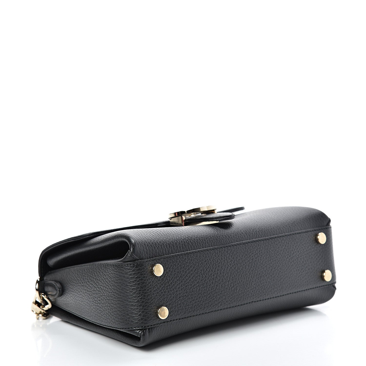 Gucci Dollar Calfskin Interlocking G Top Handle Shoulder Bag Black 3 of 10