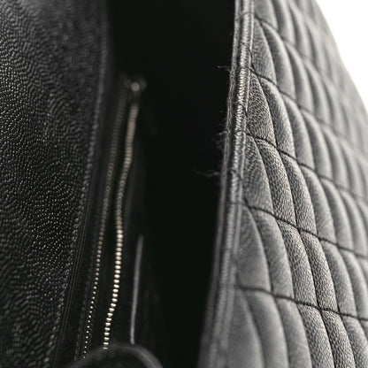 Saint Laurent Grain De Poudre Textured Mixed Matelasse Large Triquilt Monogram Satchel Black 17 of 19