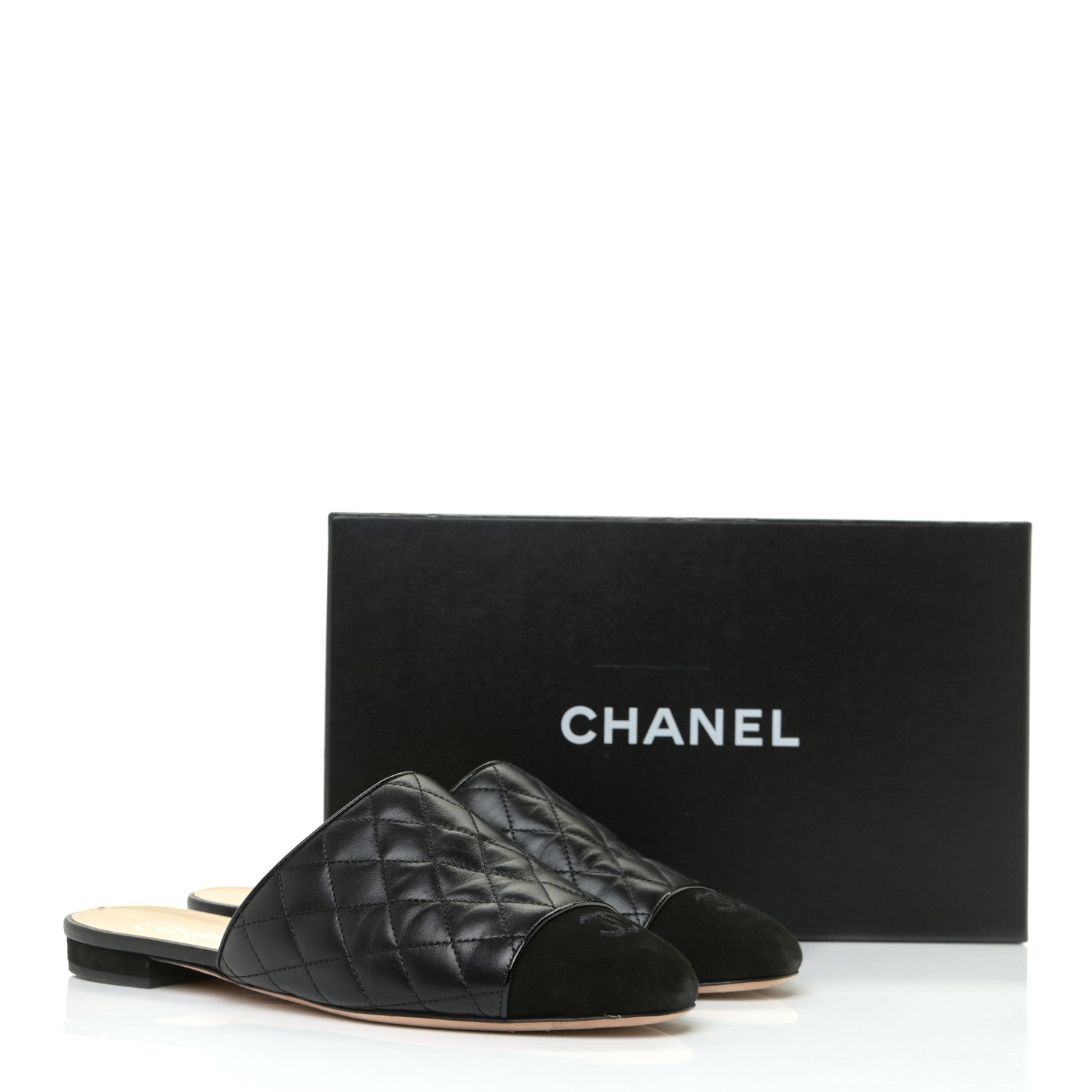 Chanel Lambskin Kid Suede Quilted Mules 40.5 Black 17 of 17