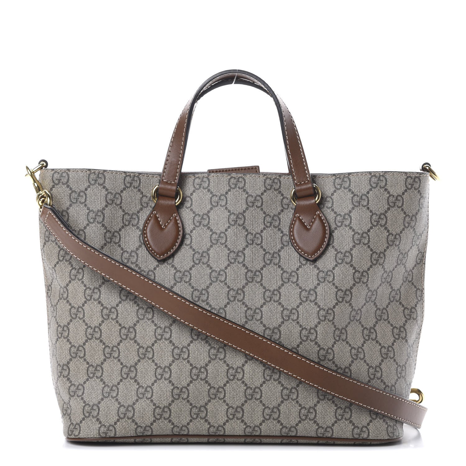 Gucci Soft GG Supreme Monogram Small Crossbody Tote Beige Cuir 1 of 9