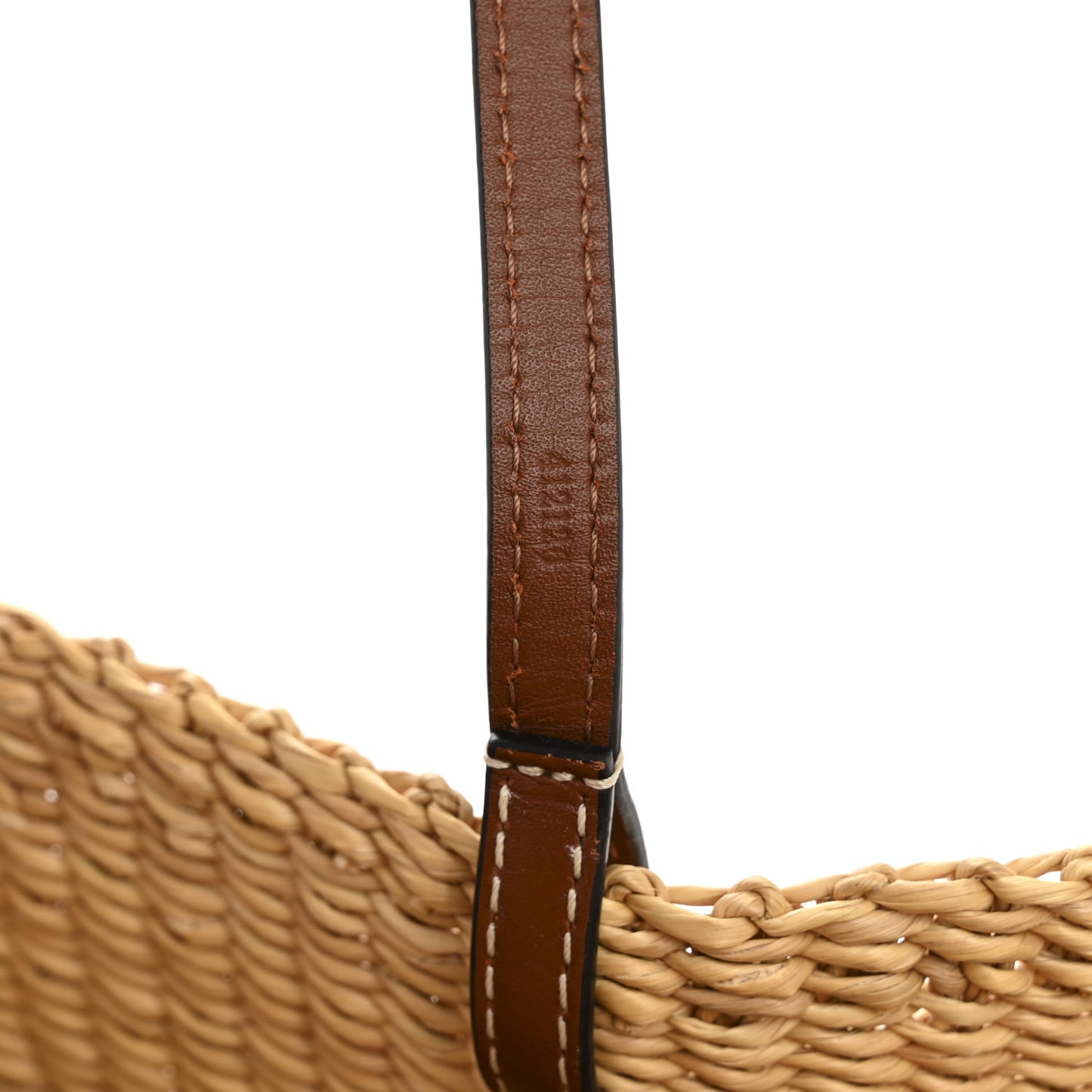 Calfskin Raffia Paulas Ibiza Small Basket Tote Bag Natural Pecan