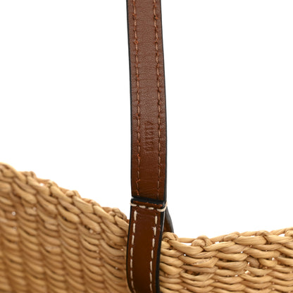 Loewe Calfskin Raffia Paulas Ibiza Small Basket Tote Bag Natural Pecan 7 of 12