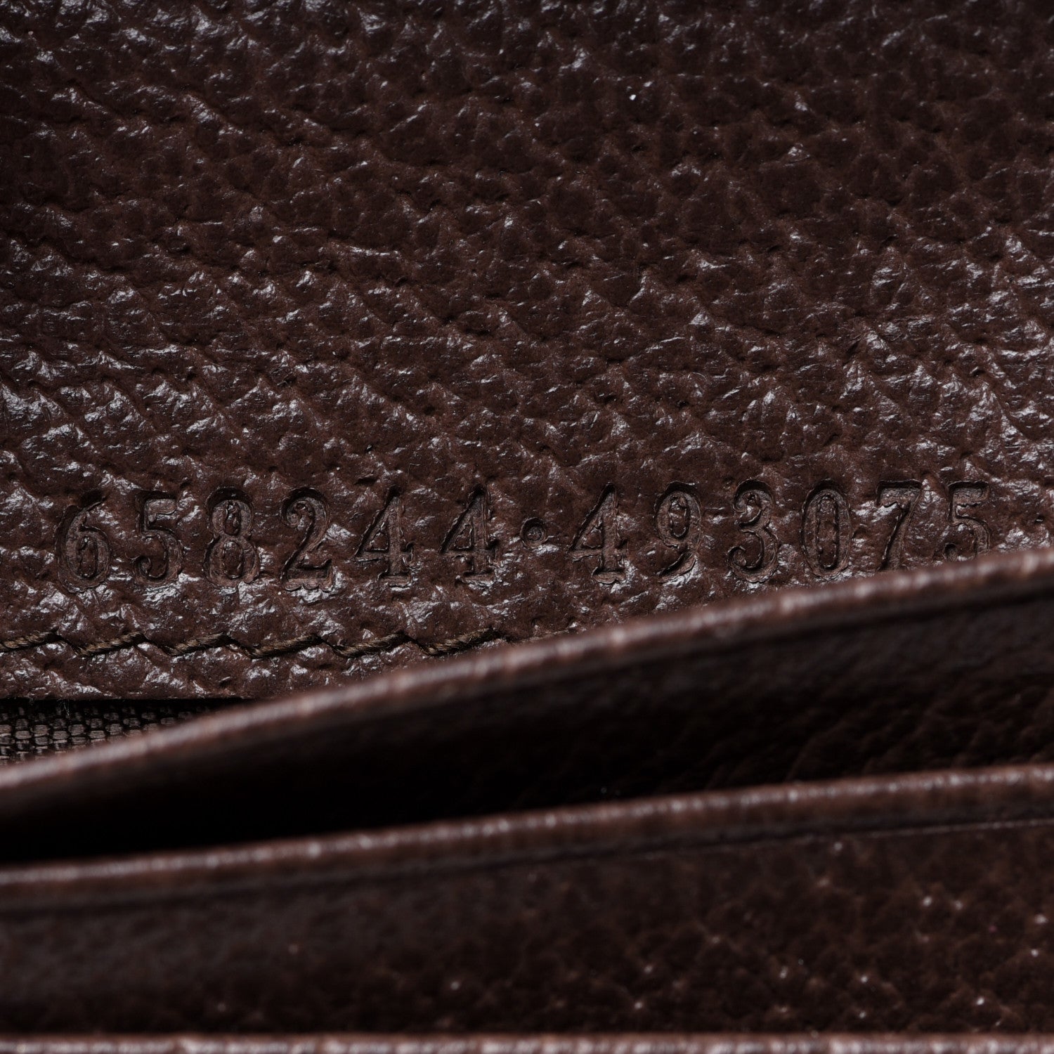 Gucci Monogram Jumbo GG Textured Dollar Calfskin Diana Card Case Wallet Camel Ebony New Acero 7 of 8