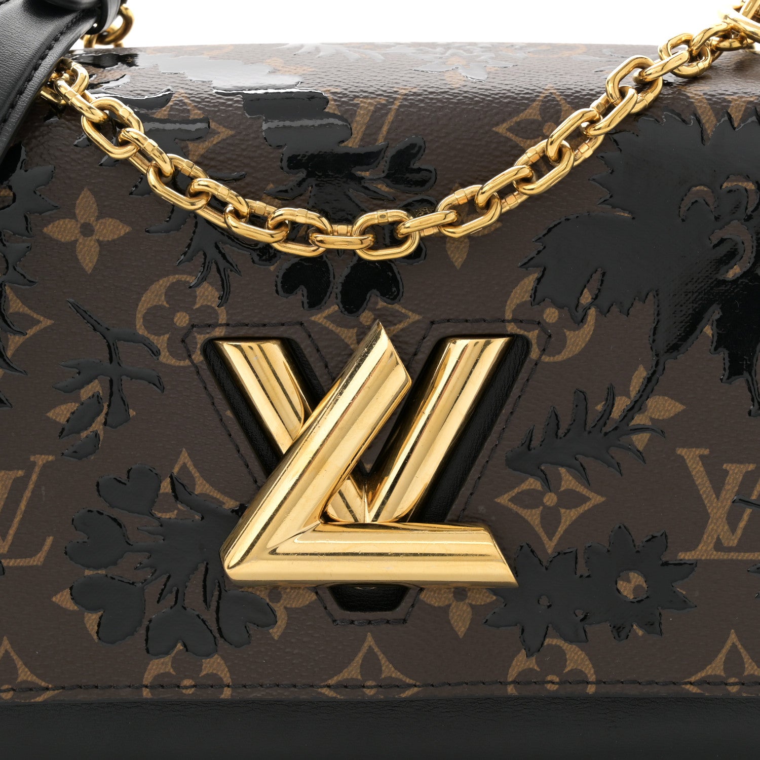 Louis Vuitton Calfskin Monogram Blossom Twist MM Black 7 of 9