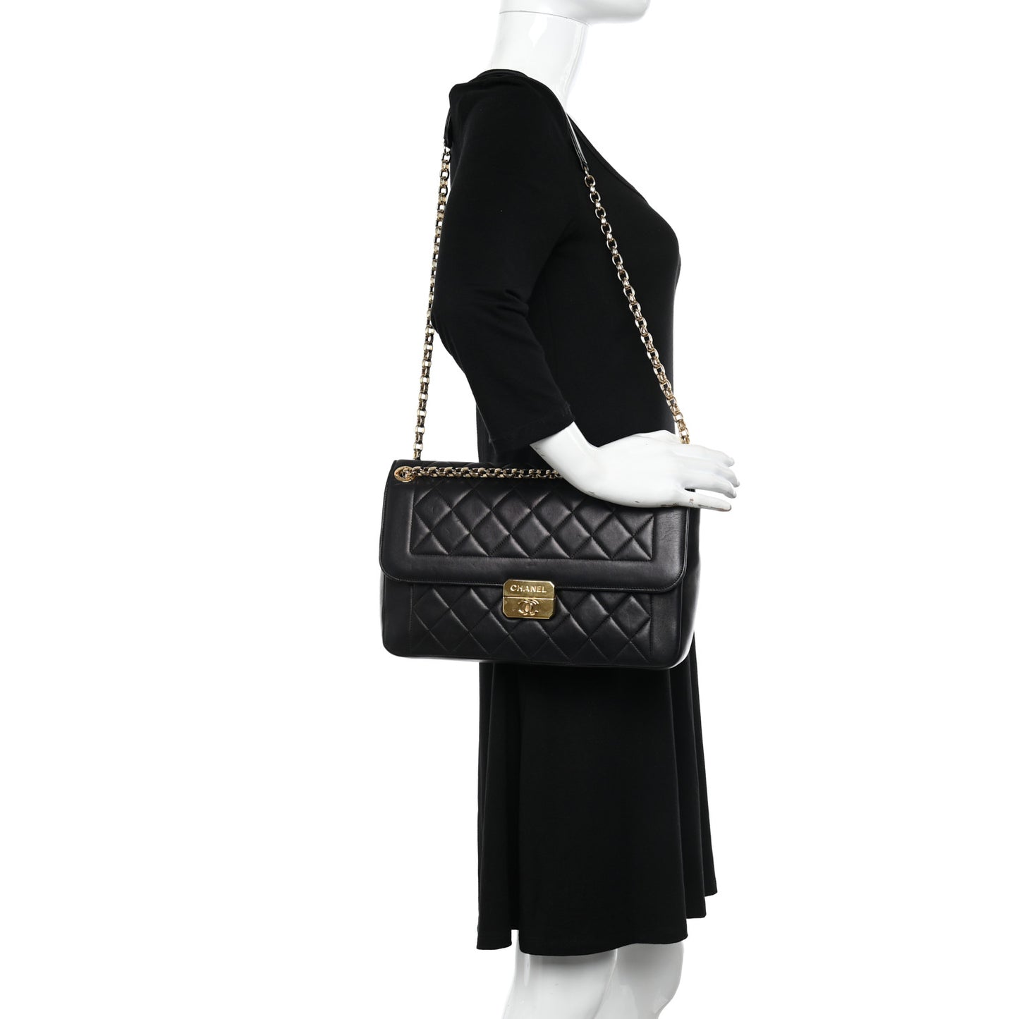 Lambskin Quilted Large Chic With Me Flap Black