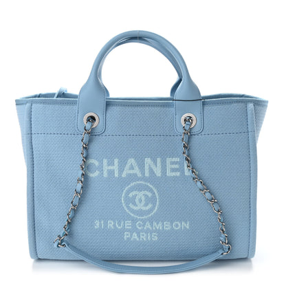 Chanel Mixed Fibers Small Deauville Tote Light Blue 3 of 11