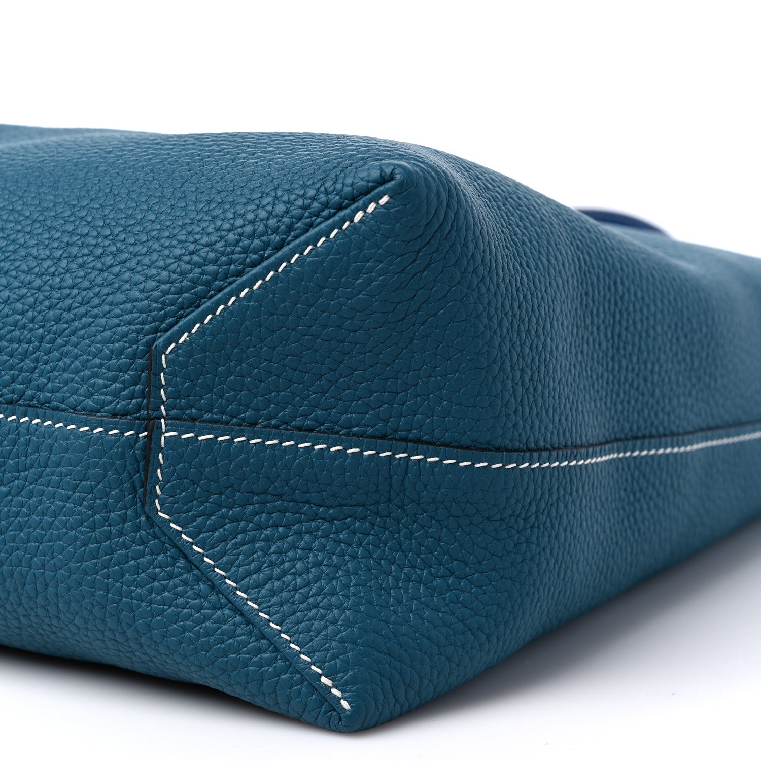Hermes Taurillon Clemence Double Sens 36 Reversible Tote Deep Bleu Vert Bosphere 13 of 13
