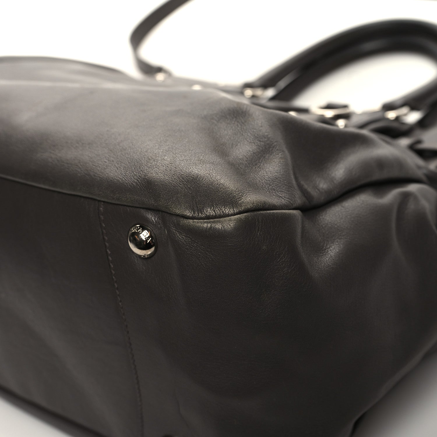 Prada Soft Calf Shoulder Bag Dark Grey 9 of 12