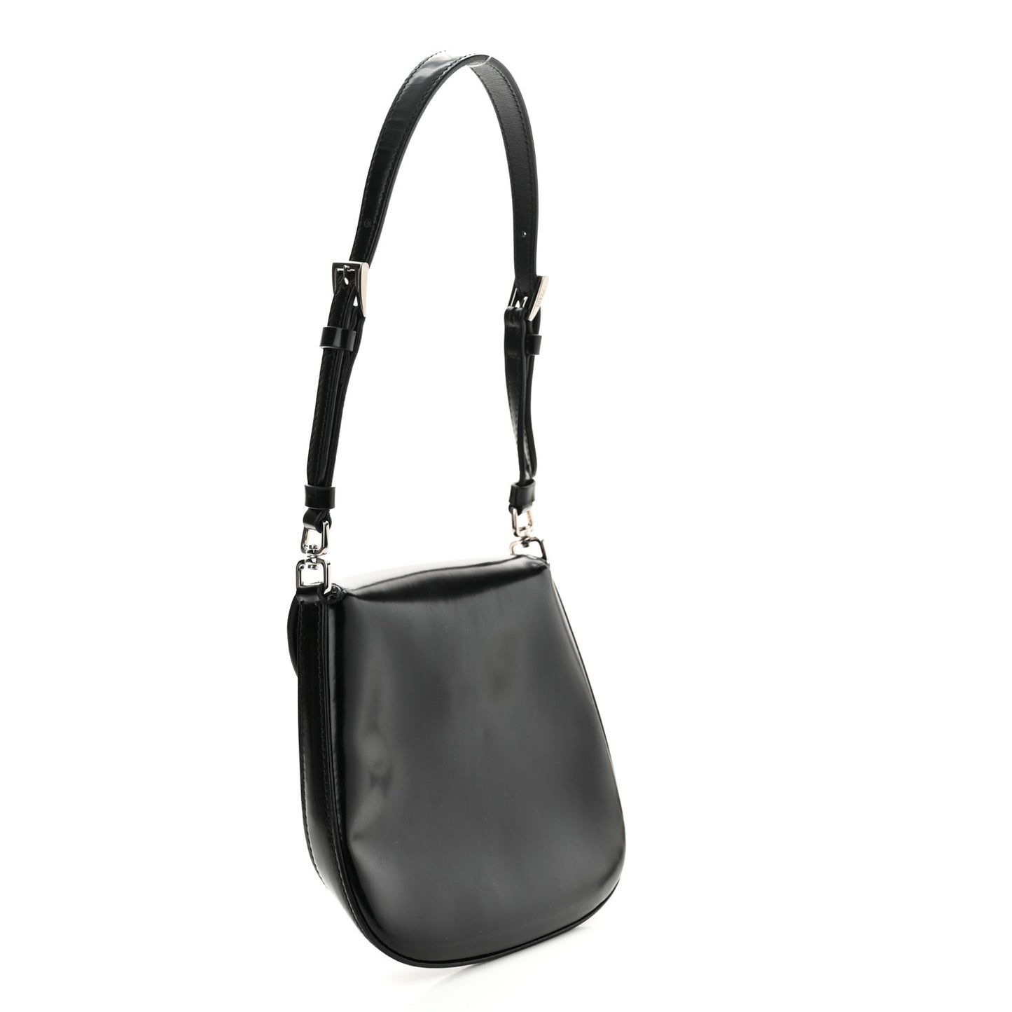 Spazzolato Mini Cleo Flap Adjustable Strap Shoulder Bag Black