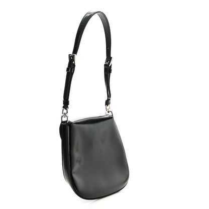 Prada Spazzolato Mini Cleo Flap Adjustable Strap Shoulder Bag Black 3 of 14