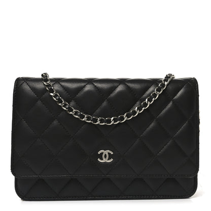 Chanel Lambskin Quilted Wallet On Chain WOC Black 1 of 12