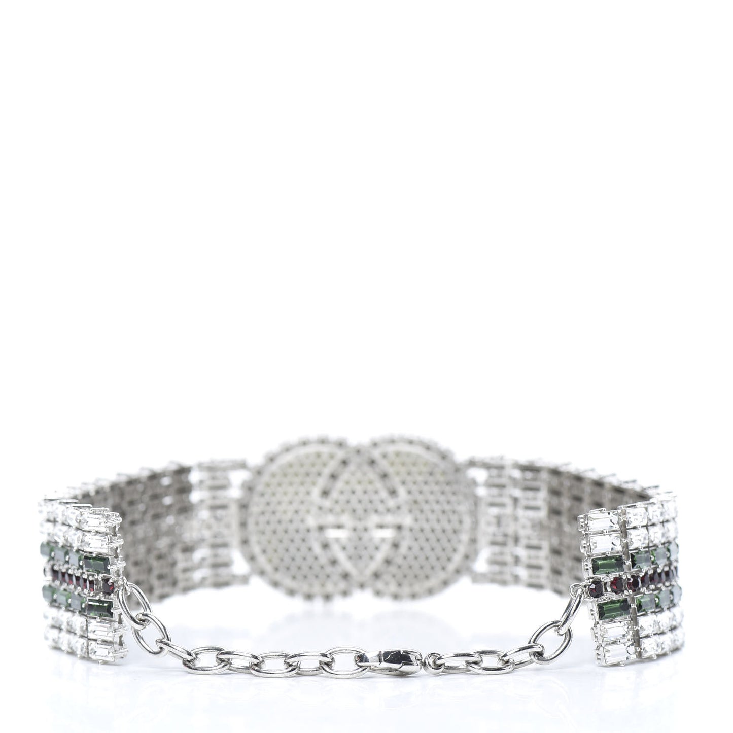 Crystals Double G Web Tennis Choker Necklace Multicolor