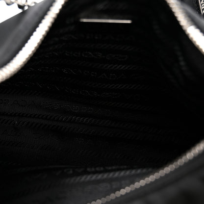 Prada Nylon Sequin Embellished Polka Dot Re-Edition 2005 Shoulder Bag Black 5 of 10