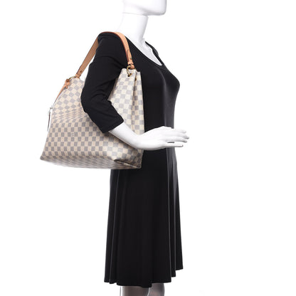 Louis Vuitton Damier Azur Graceful MM Rose Ballerine 2 of 11