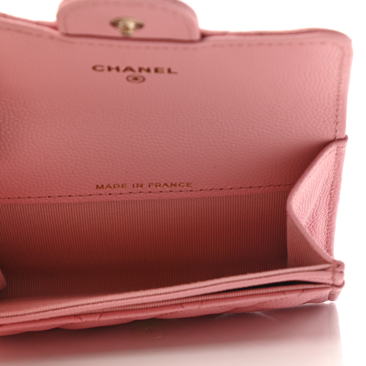 Chanel Caviar Quilted Flap Card Holder Wallet Light Pink 5 of 8