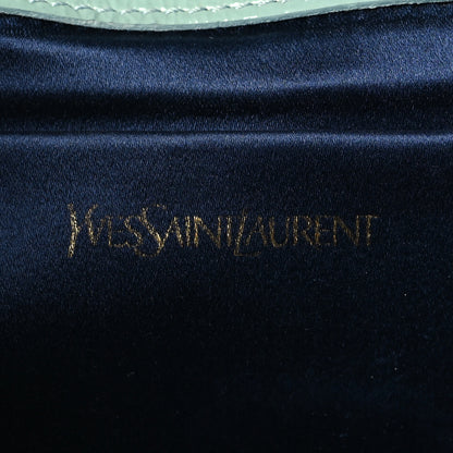 Saint Laurent Textured Patent Monogram Large Belle De Jour Clutch Turquoise 6 of 15