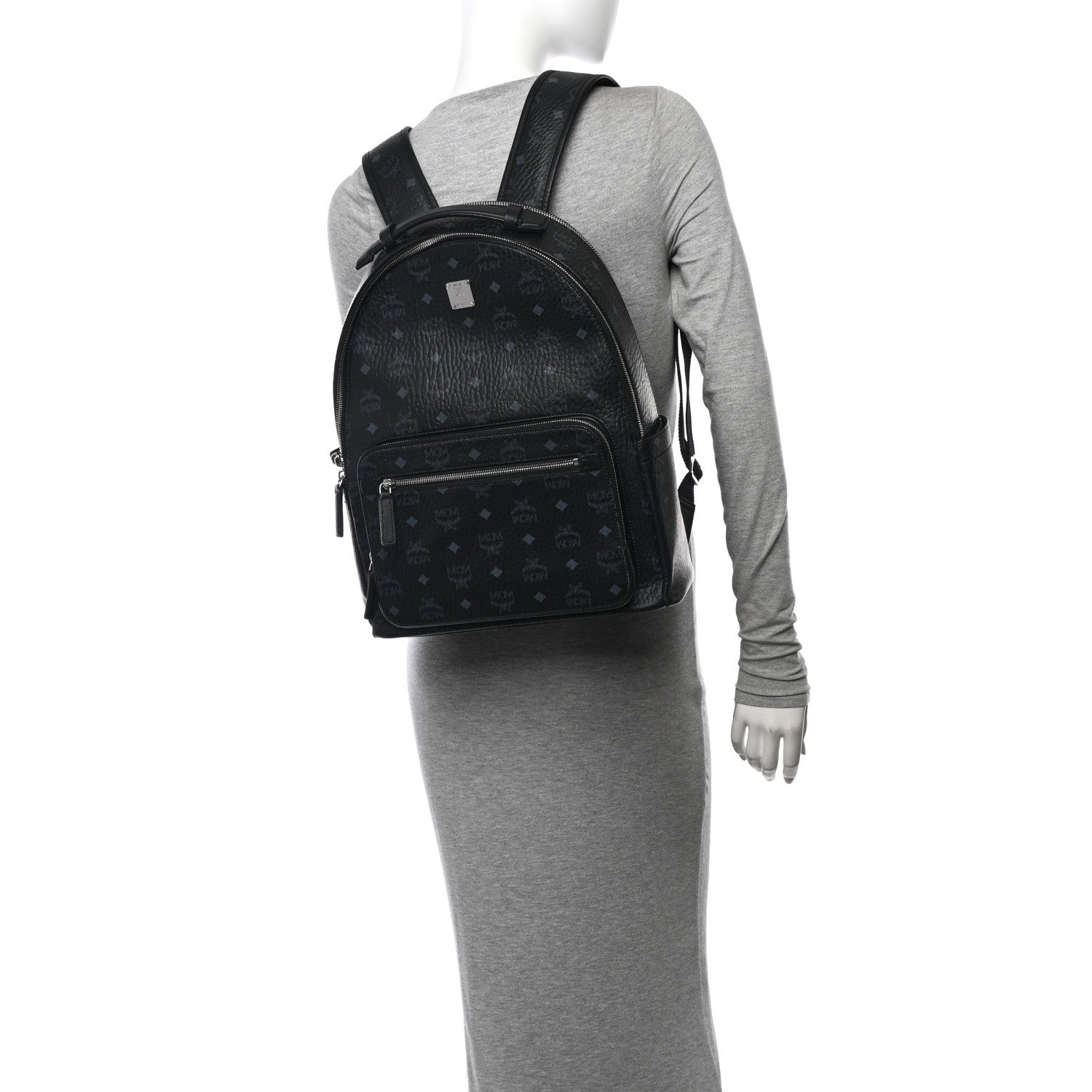 MCM Visetos Medium Stark Backpack Black 2 of 10