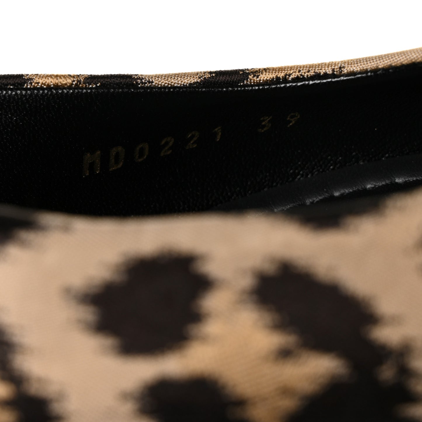 Nylon Leopard Print Mizza Slingback Flat 39 Beige Multicolor