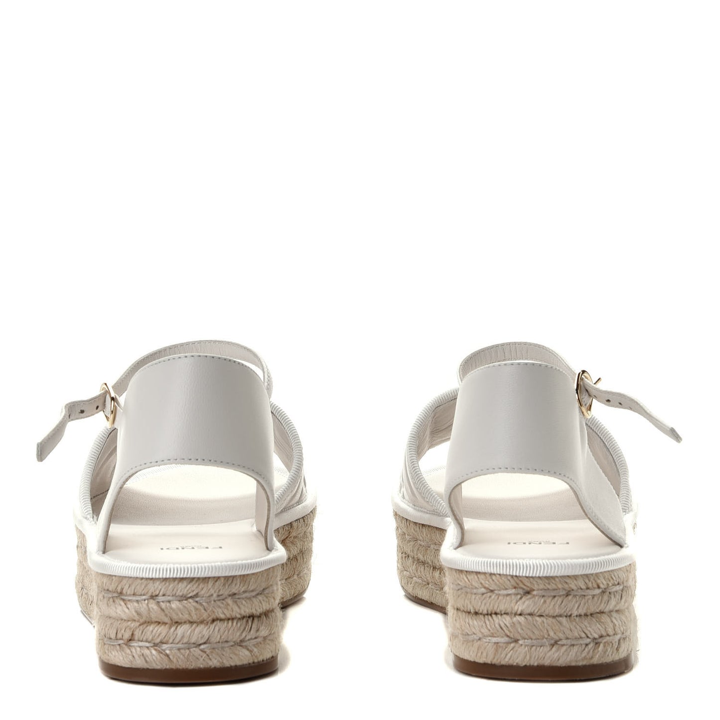 Nappa FF Embossed Espadrille Platform Sandals 37 Snow