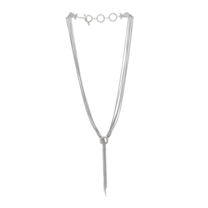 David Yurman Sterling Silver Diamond 14mm Waterfall Lariat Necklace 3 of 4