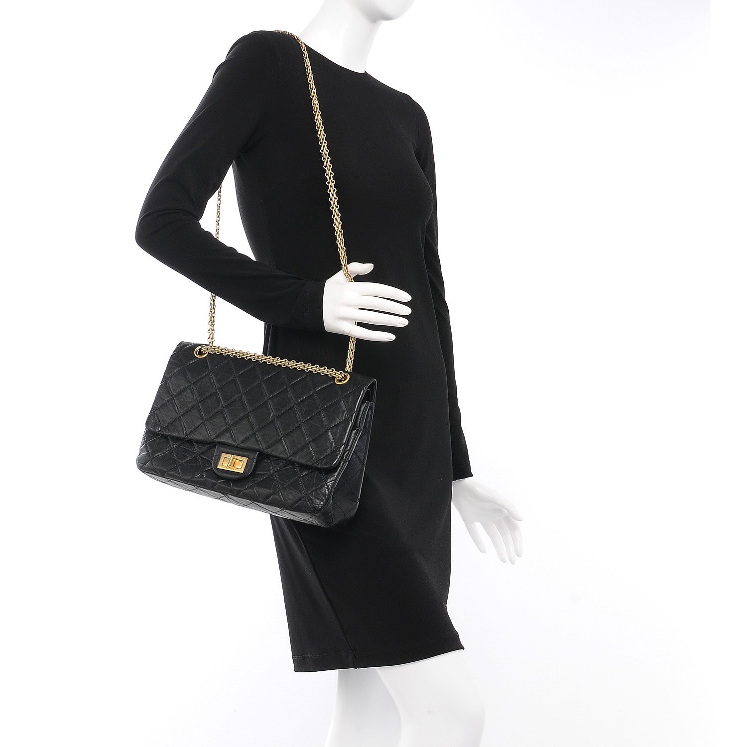 Chanel Aged Calfskin Quilted 2.55 Reissue 227 Flap Black 2 of 7