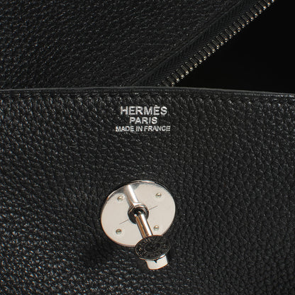 Hermes Taurillon Clemence Lindy 34 Black 6 of 8