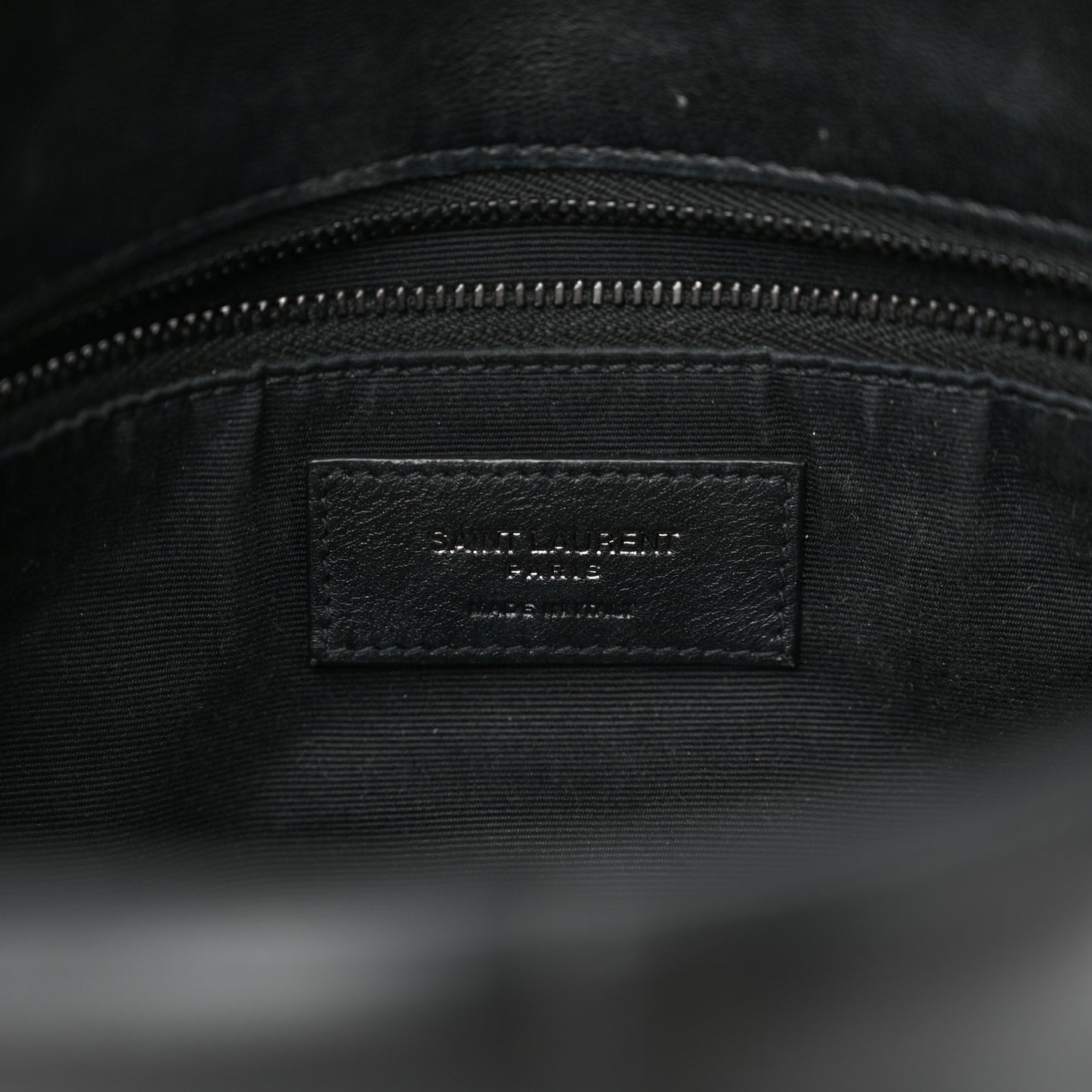Lambskin Quilted Monogram Monochrome Medium Loulou Puffer Chain Satchel Black