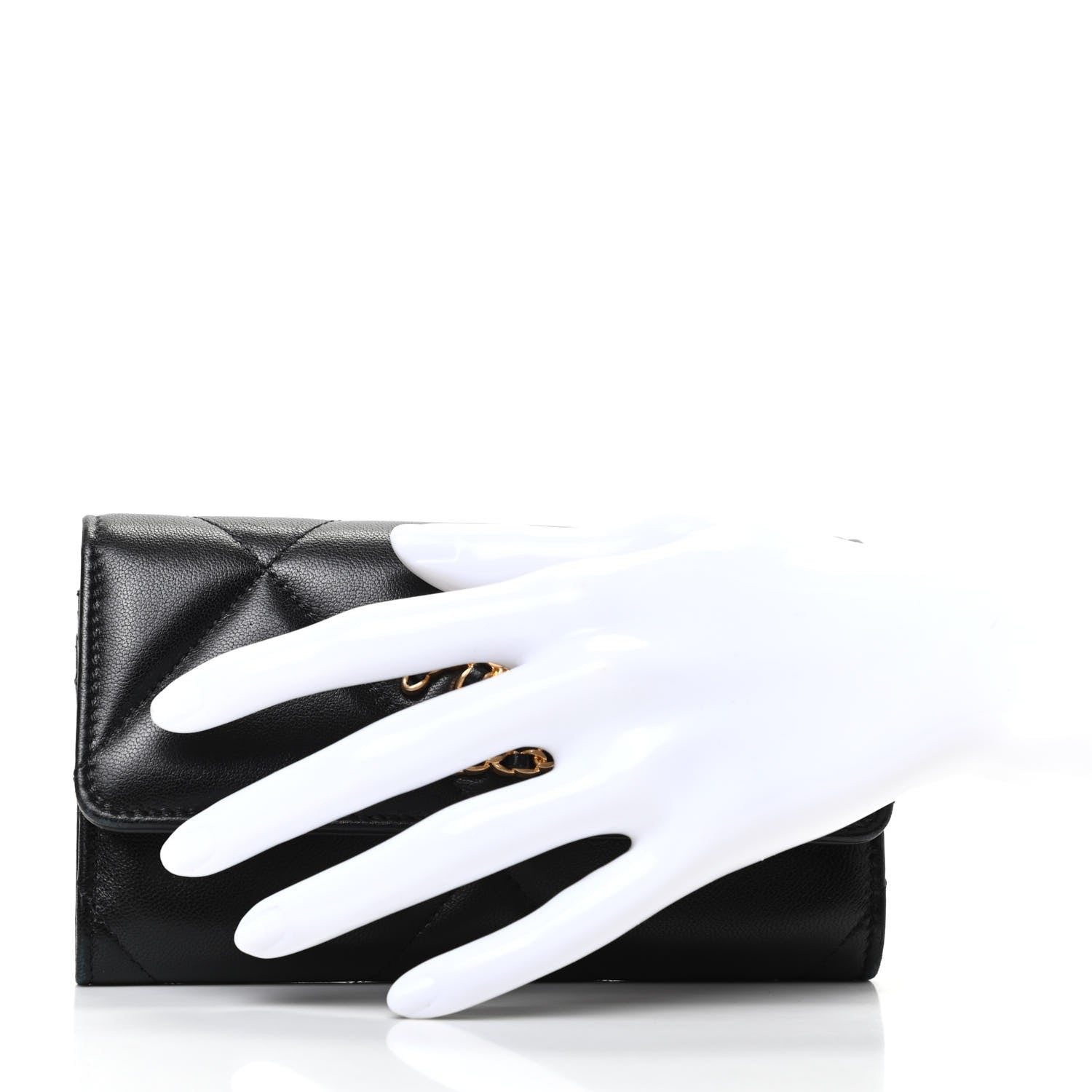 Chanel Lambskin Quilted Chanel 19 Flap Wallet Black 2 of 8