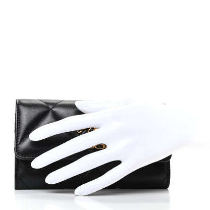 Chanel Lambskin Quilted Chanel 19 Flap Wallet Black 2 of 8