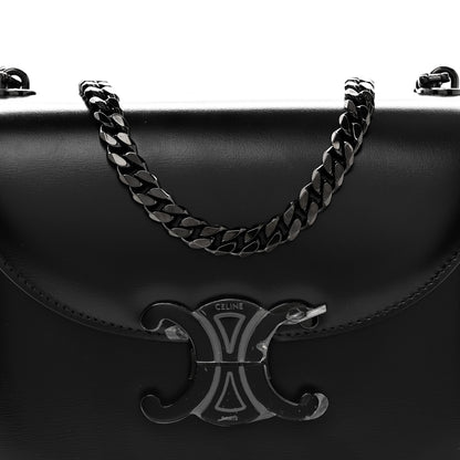 Celine Calfskin Besace Clea Chain Triomphe Black 8 of 10