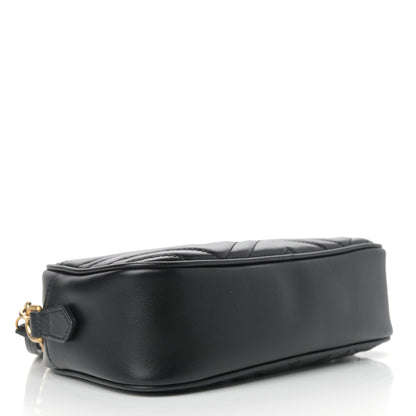 Gucci Calfskin Matelasse Small GG Marmont Chain Shoulder Bag Black 4 of 10